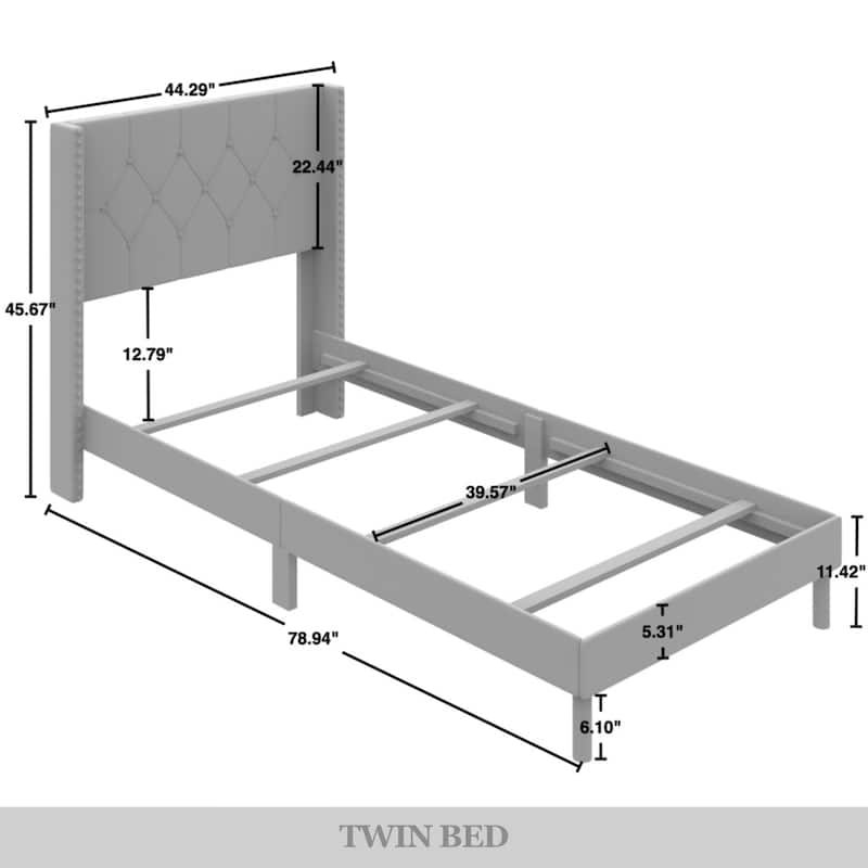 CraftPorch Elegance Wingback Linen Upholstered Bed