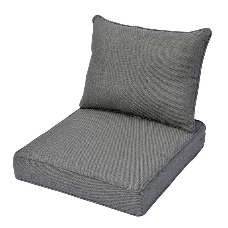 HOOOWOOO 2-piece Outdoor/Indoor Chair Cushion Set - Dark Grey