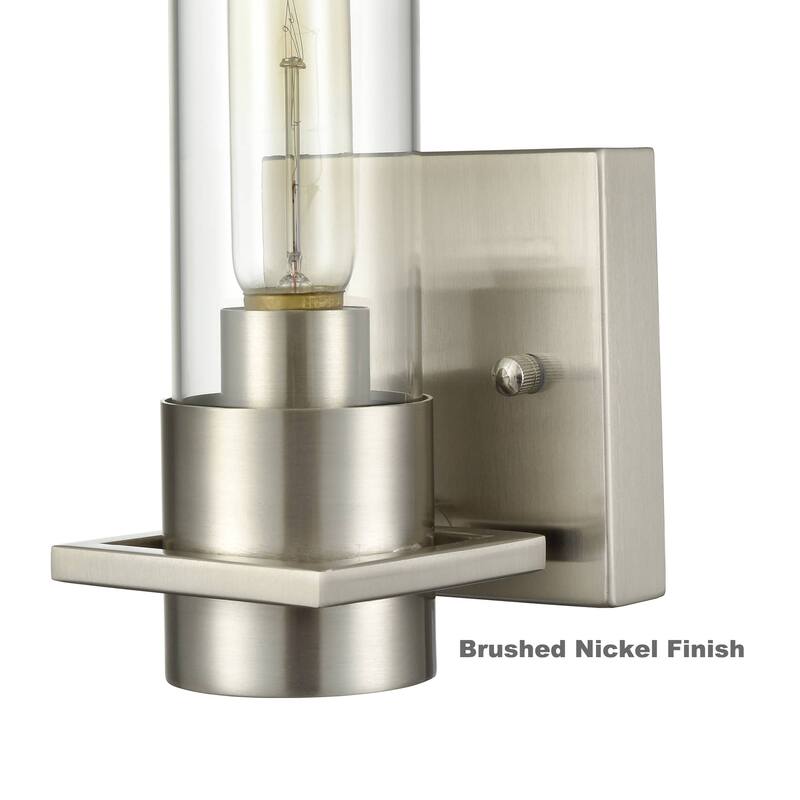 Clara Modern Wall Sconce with Cylinder Clear Glass Shade Set of 2