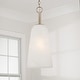 preview thumbnail 2 of 1, 10" W x 24" H 1-Light Pendant in Matte Brass with Faux Alabaster Glass - 10"W x 24"H