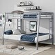preview thumbnail 37 of 52, Heavy-Duty Metal Bunk Bed with 2 Ladders & High Guardrails, Noise Reduced, Under Bed Storage Space, for Kids Bedroom, Dorm Silver - Full XL