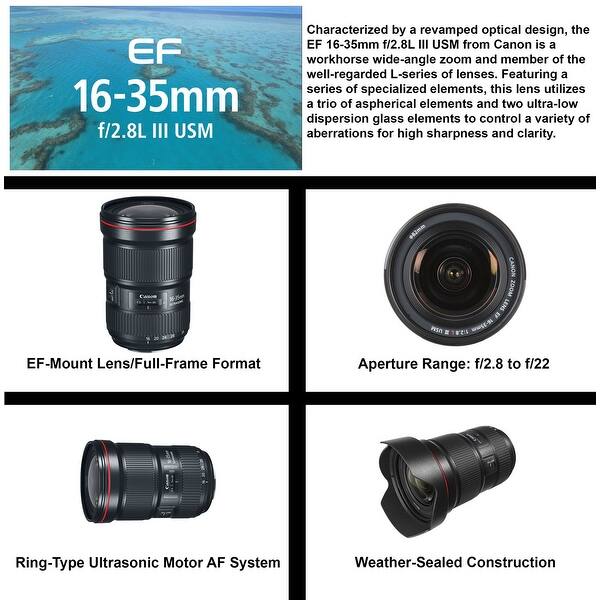 Canon Ef 16 35mm F 2 8l Iii Usm Lens 0573c002 With Professional Overstock