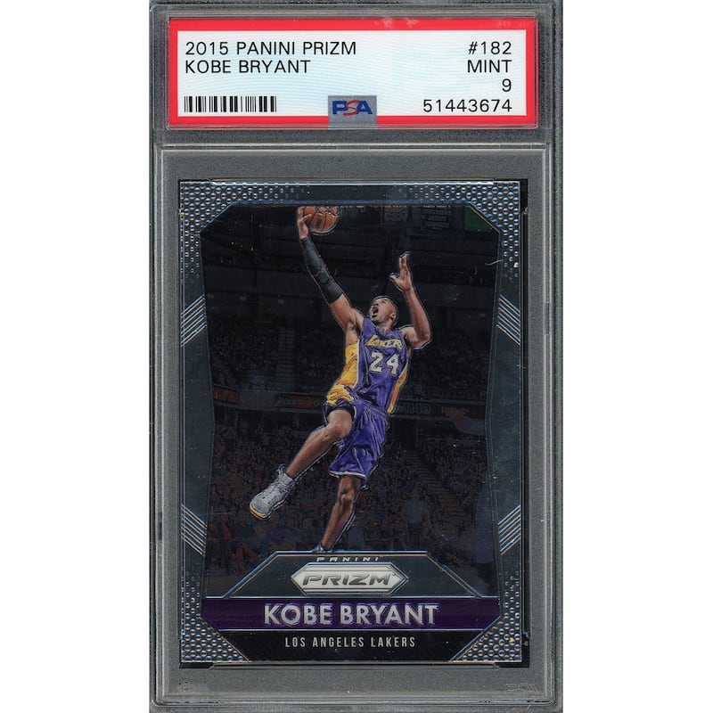 Kobe Bryant 2015 Panini Prizm Basketball Card #182 Graded PSA 9 MINT - 8'6" x 11'6"