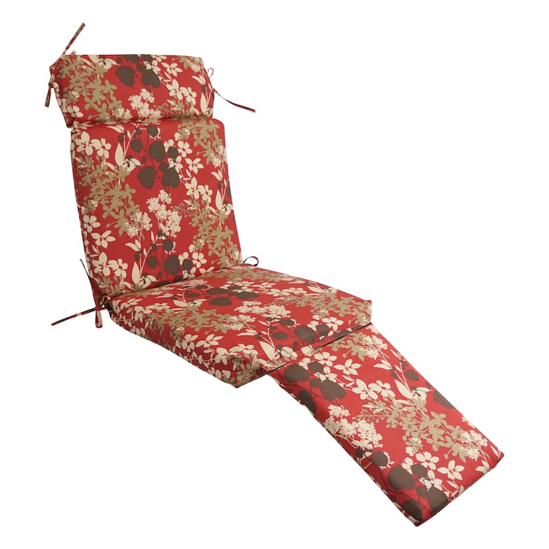 Blazing Needles All-Weather Indoor/Outdoor Steamer Deck Lounger Cushion - 72 x 20 - Montflueri Sangria