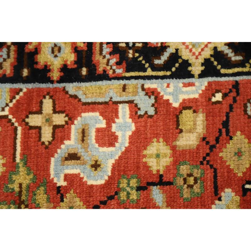 Hand Knotted Oriental 100% Wool Carpet Transitional All-Over Oranges & Rust Oushak Runner Rug - 7' 10'' X 2' 7''