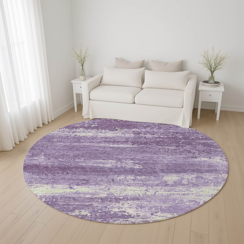 Premium Washable Super Soft Abstract Ombre Mayfield Rug - Purple - 8' x 8'
