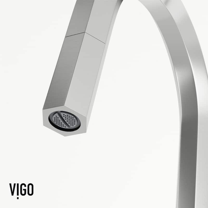 VIGO Hart Hexad 18" H Single Handle Pull-Down Kitchen Faucet