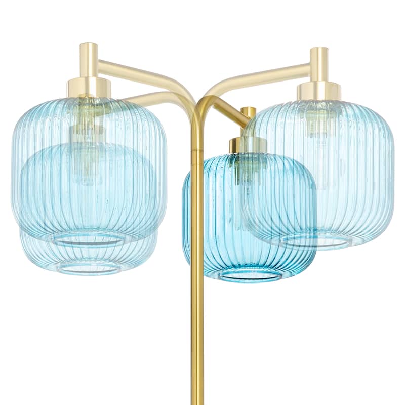 Frederick River of Goods Gold Metal and Glass Candlestick Floor Lamp