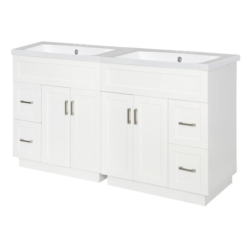 30" Bathroom Vanity Set / 60" Double Bathroom Vanities with SMC Resin Sinks