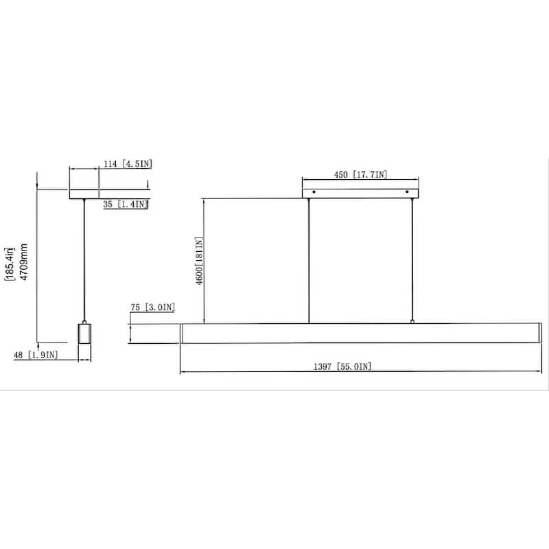 Z-Lite 1016-55L-LED Hudson 55" Wide LED Linear Chandelier