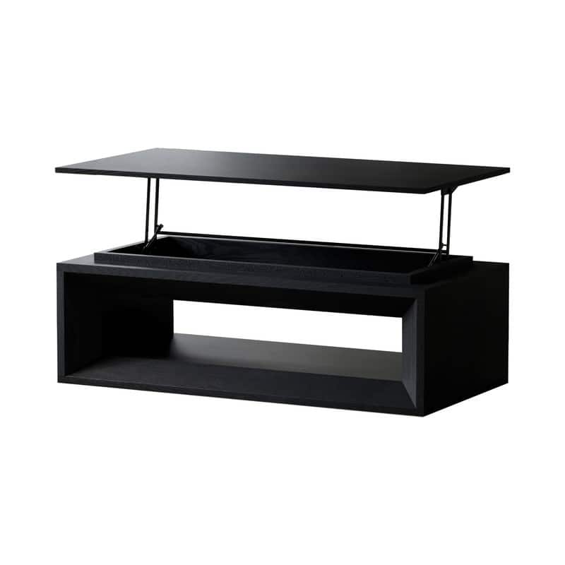 43.3" Lift-Top Coffee Table, Solid Wood Veneer Modern Accent Table with Storage and Adjustable Height