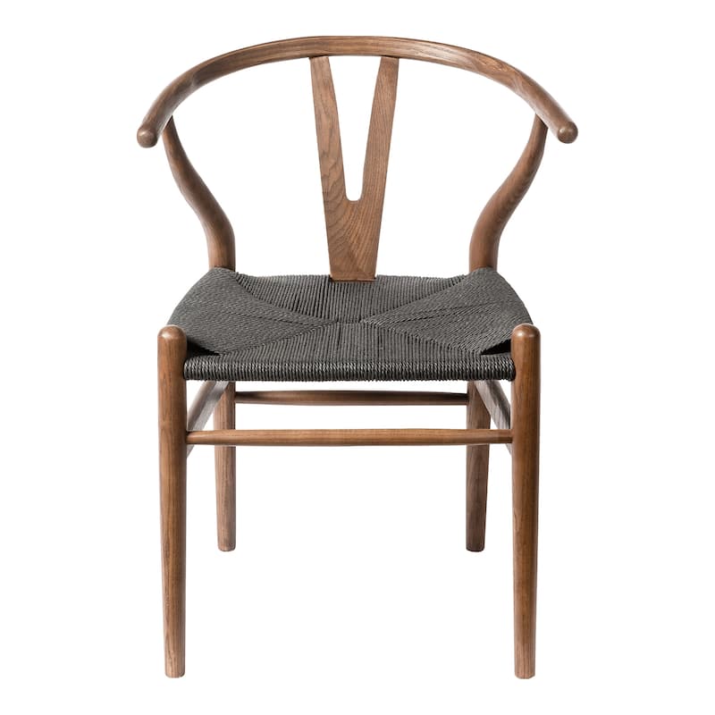 Albany-2 - Black - Natural Papercord Seat (Set of 2)
