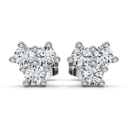 Mini Trio Diamond Studs Gold Lab Grown Women's Earrings