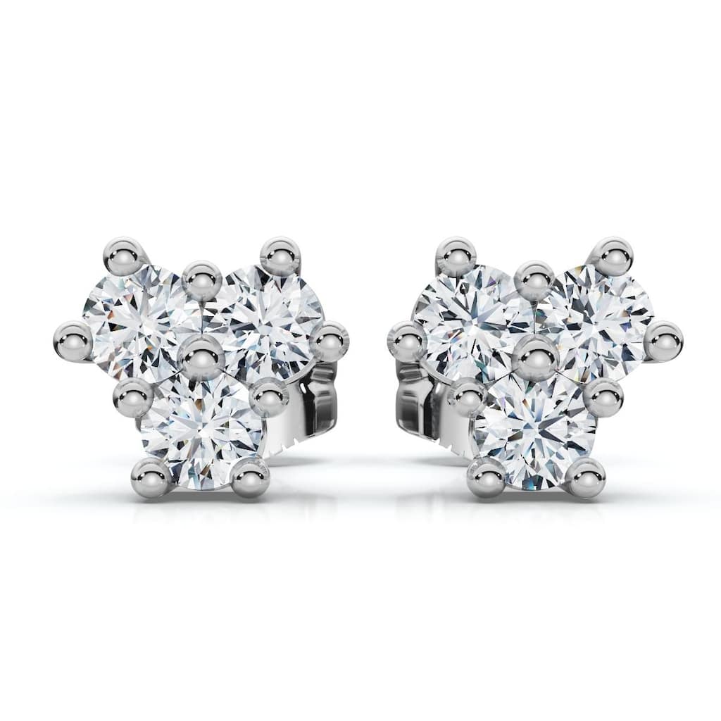 Bliss Diamond Mini Trio Diamond Studs Gold Lab Grown Women's Earrings