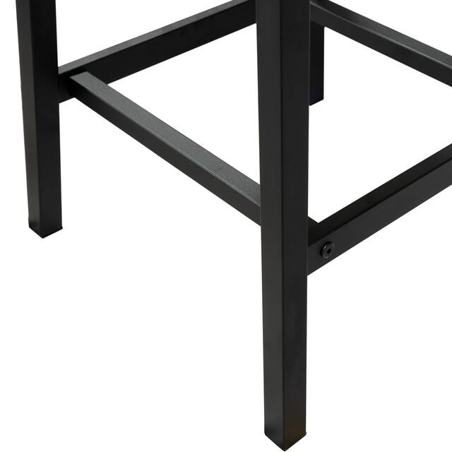 Furniture of America Oak & Black Metal Counter Height Stools, Set of 2