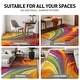 preview thumbnail 4 of 18, World Rug Gallery Modern Contemporary Waves Multicolored Non-slip Non-skid Area Rug