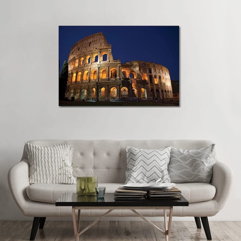 iCanvas "Italy, Rome, Colosseum. Night scene at landmark." by Jaynes Gallery Canvas Print - 32x48x1.5