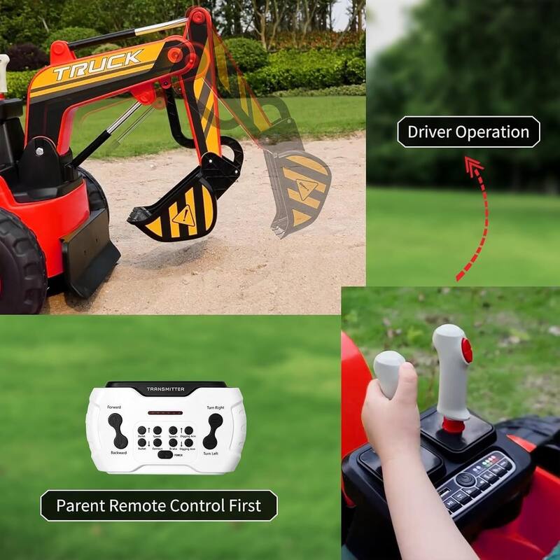 Kids Ride-On Electric Excavator Digger with Remote Control