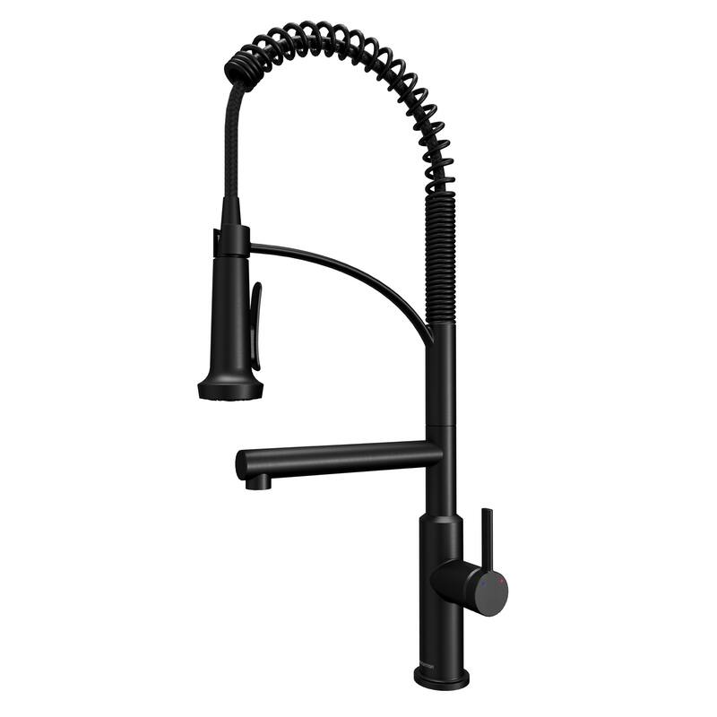 Karran Adlington KKF360 Single Handle Pull Down Sprayer Kitchen Faucet with Pot Filler - Matte Black