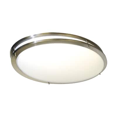 Glamour LED 32 inch Oval Flush Mount Fixture Brushed Nickel Finish CCT Selectable 3K/4K/5K - Brushed Nickel