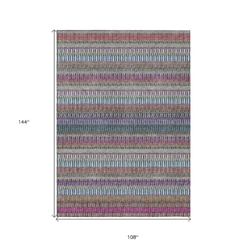 HomeRoots Striped Transitional Rectangle Outdoor Rug