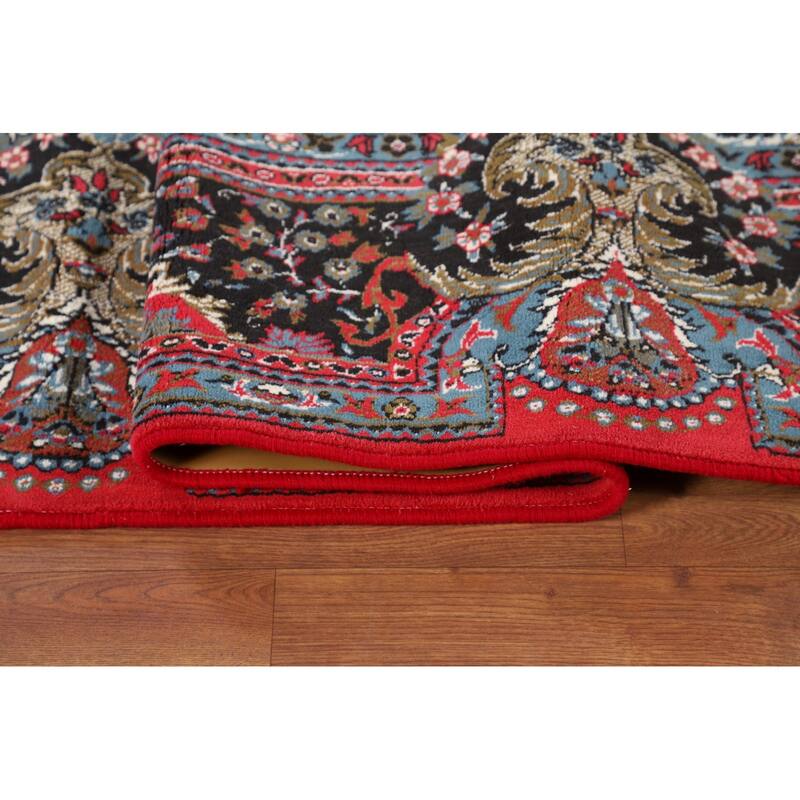 Victorian Style Pink Kashan Turkish Area Rug Machine Made Carpet - 9'8" x 13'2"