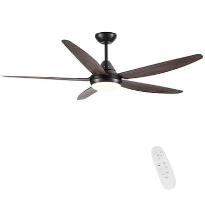 YUHAO 56 In Intergrated LED Ceiling Fan Lighting with Wood Grain ABS Blade