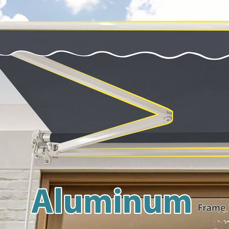 MCombo10x8Feet Manual Retractable Patio Door Window Awning Sunshade Shelter Outdoor Canopy