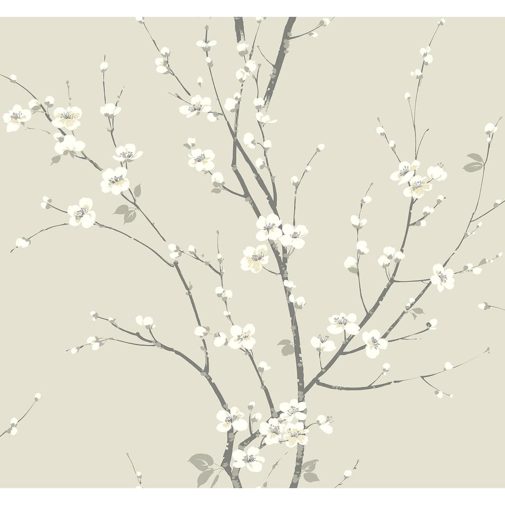 A-Street Prints Monterey Ivory Floral Branch Wallpaper