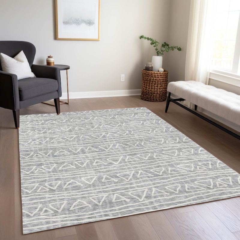 Machine Washable Indoor/ Outdoor Chantille Morrocan Boho Rug