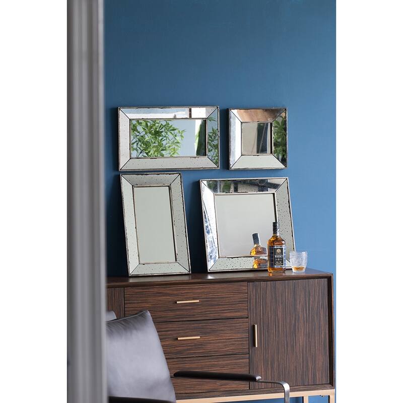 Traditional Distressed Wall Decor Accent Mirror - Silver