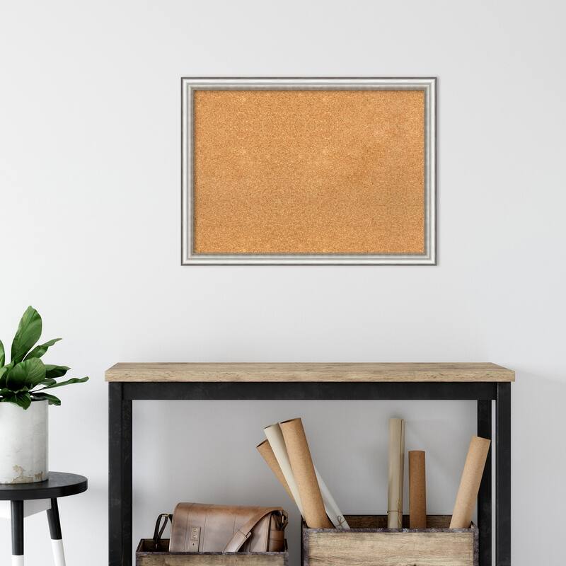 Rustic Plank Framed Natural Corkboard Bulletin Board