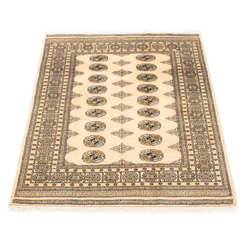 ECARPETGALLERY Hand-knotted Peshawar Bokhara Beige Wool Rug - 4'2 x 6'1