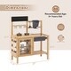 preview thumbnail 5 of 8, Natural Wooden Backyard Mud Kitchen for Kids with Real Water Play Sink Garden Cups and Cooking Set - 27" L x 11.5" W x 33.5" H