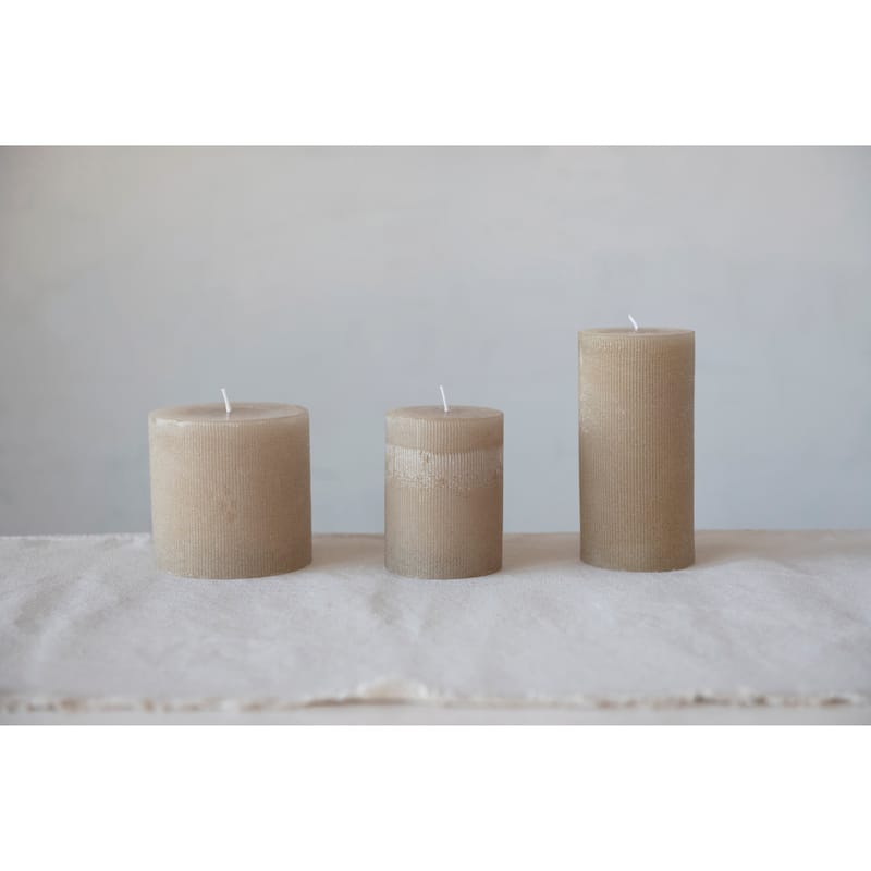 Unscented Pleated Pillar Candle