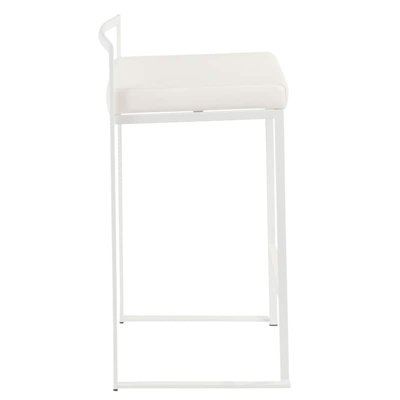 Porch & Den Forrest White Stackable Fully Welded Counter Stool (Set of 3)