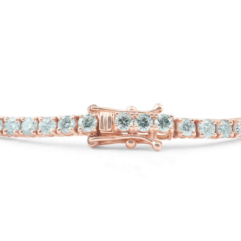 Bliss Diamond 4.35 ct Diamond Tennis Bracelet Rose Gold 7"