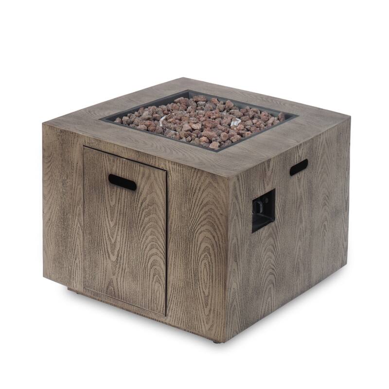 Wellington Square Fire Pit with Lava Rocks by Christopher Knight Home