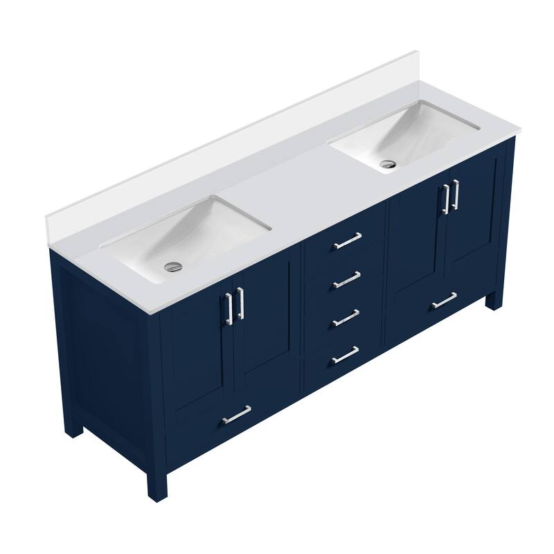 Jacques 80 in. W x 22 in. D White Bath Vanity and Cultured Marble Top