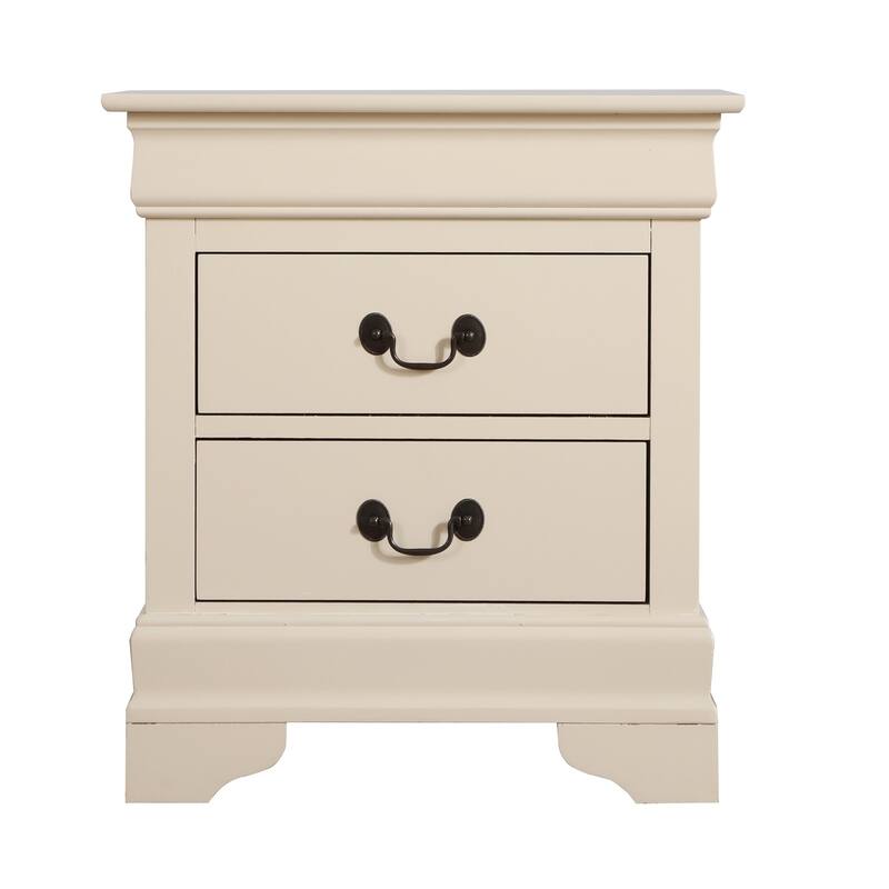 Beige Nightstand 24x22x16 with One Spacious Drawer, Compact Bedside Table for Storage and Subtle Neutral Bedroom Accent