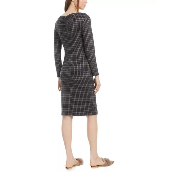 Weekend Max Mara Women's Long Sleeve Plaid Dress Blue Size Small