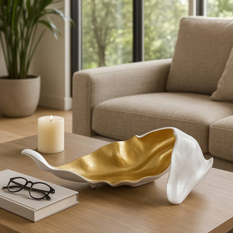 Metal Sculpture Abstract Glam Design and Textured Organic Silhouette