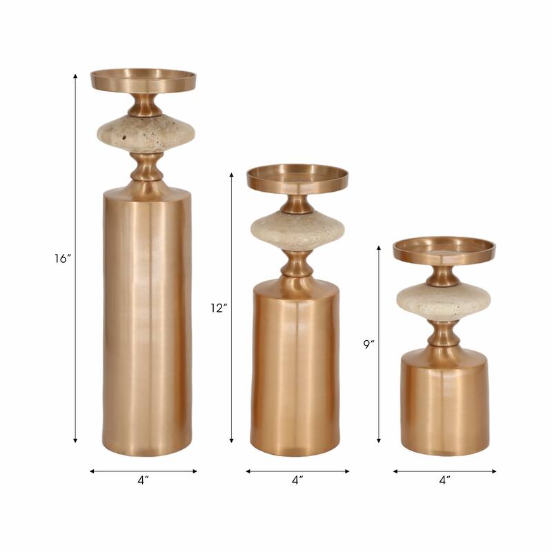 Modern Decorative Candle Holders with Silhouettes- Set of 3 - 9" - 12"