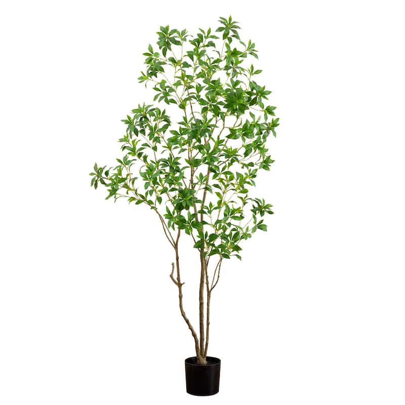 Minimalist Japanese Pieris Artificial Potted Tree - 7'