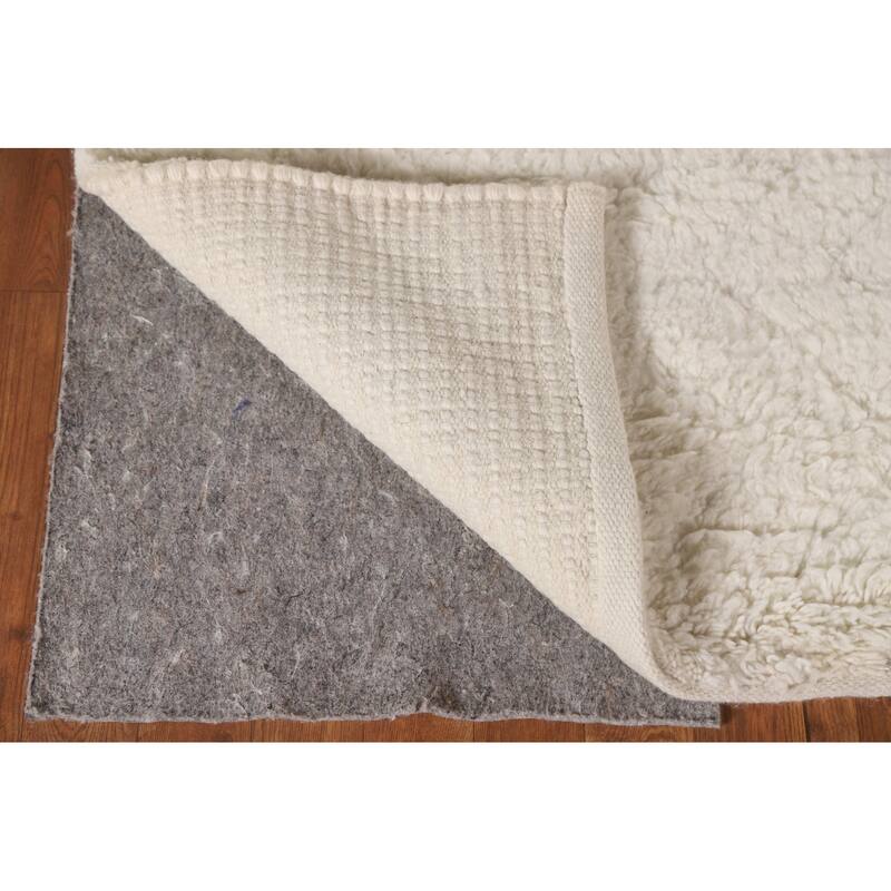 Earth Tone / Beige Moroccan Style Area Rug Hand-Knotted Wool Carpet - 5'3"x 7'6"