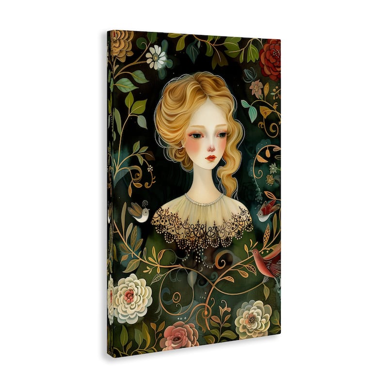 Stupell Victorina Woman with Florals Canvas Wall Art Design By The Dutch Lady
