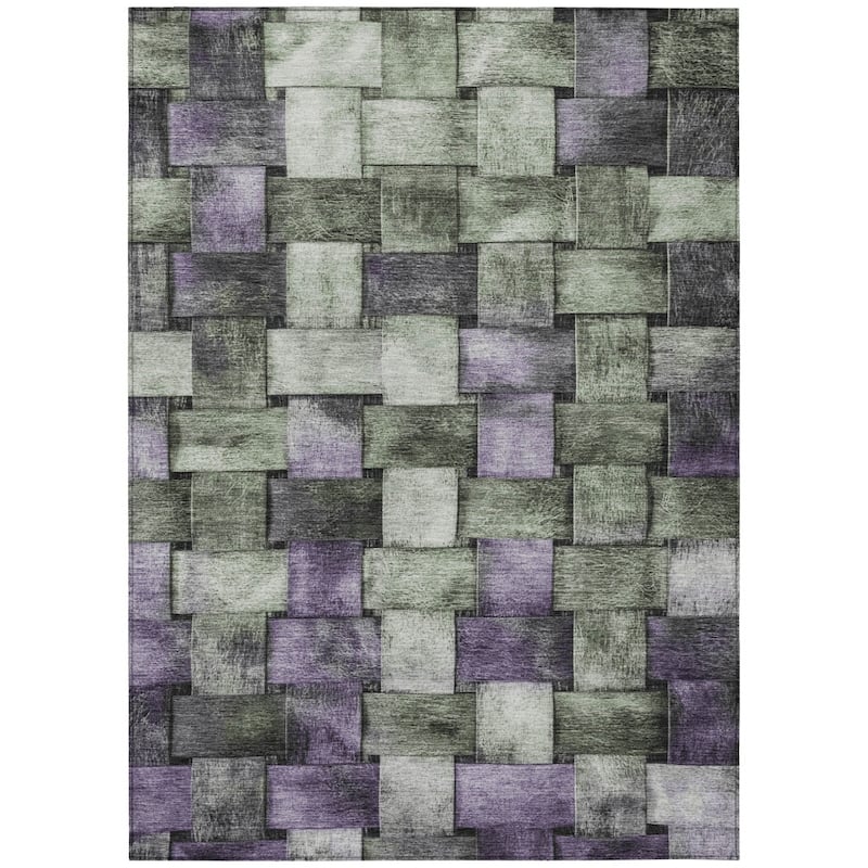 HomeRoots Striped Transitional Rectangle Outdoor Rug