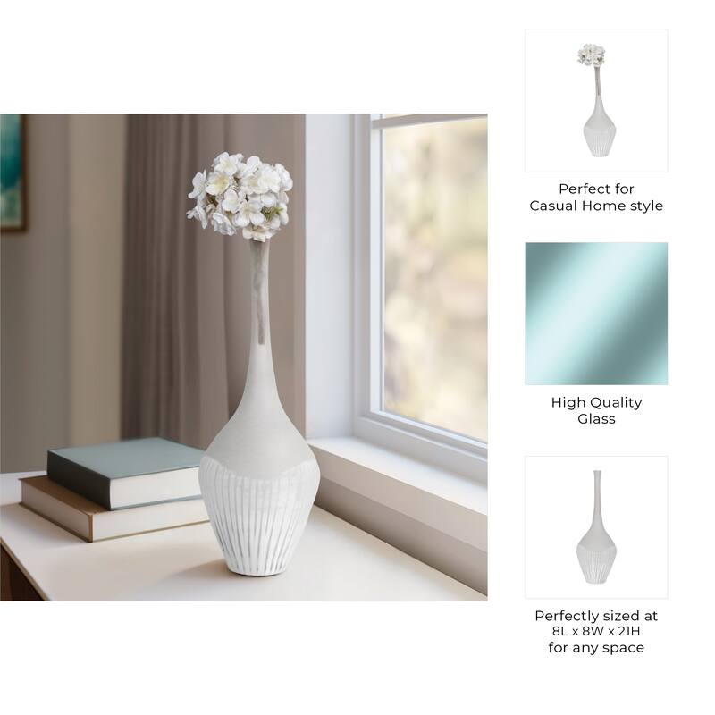 Frosted Flower Glass Vase - Elegant Sculptural Vase for Home Decor