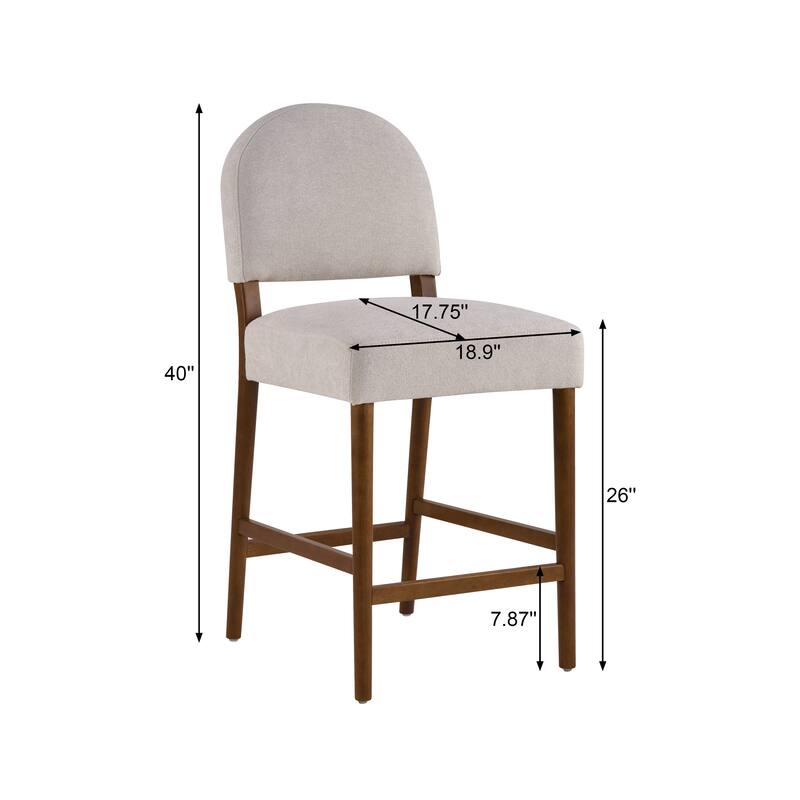 Christopher Knight Home - Upholstered Counter Height Bar Stool Set with Spacious Seat & Adjustable Floor Levelers, Set of 2