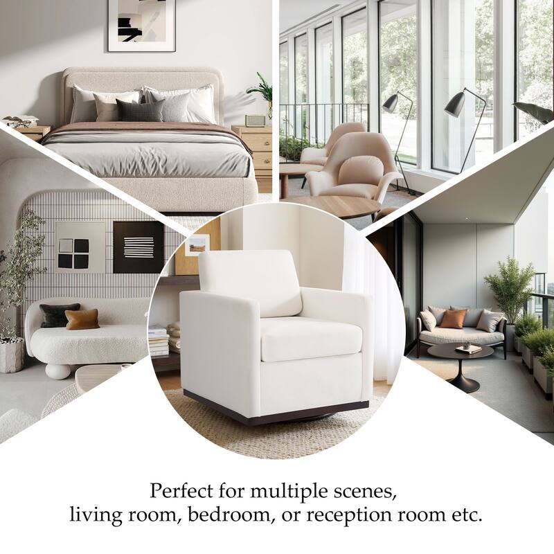 Modern Upholstered Swivel Accent Arm Chair